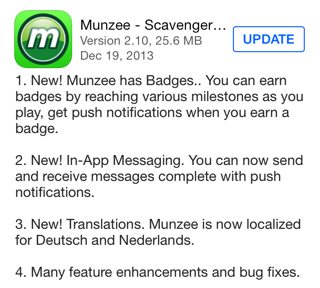 Munzee version 2.10 for iOS