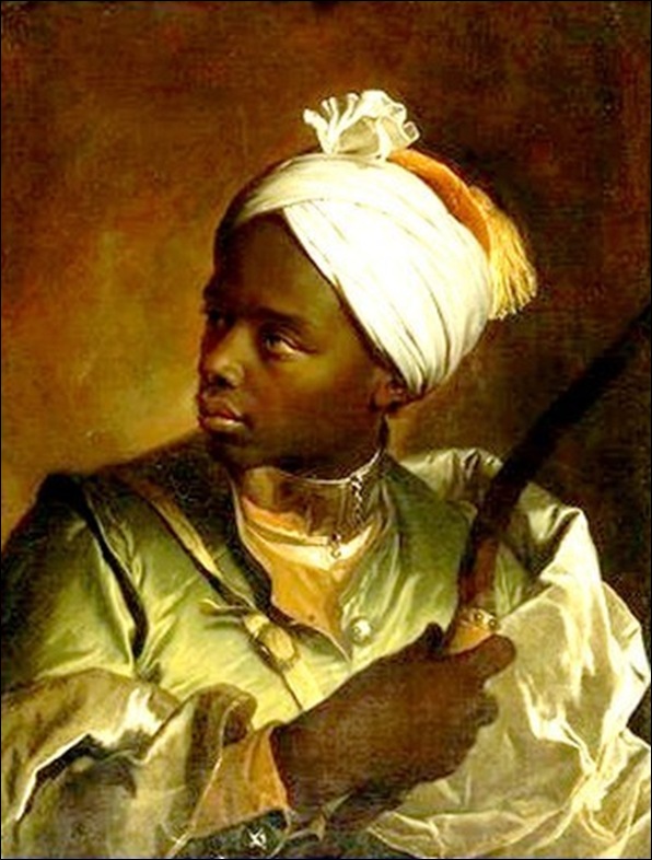Hyacinthe Rigaud, Portrait d’un  homme noir tenant un arc