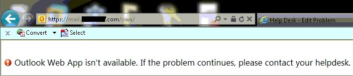 OWA Error OWA Error