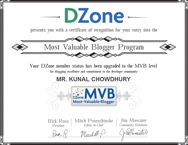 Kunal Chowdhury (DZone's Most Valuable Blogger)