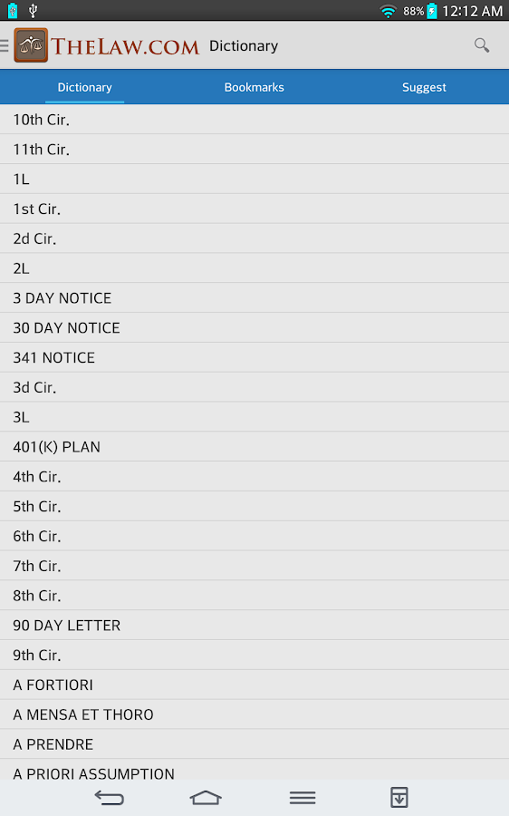 Law Dictionary / Guide - screenshot