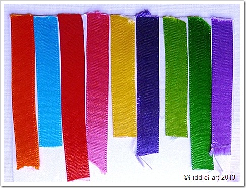 Rainbow of ribbons swatch