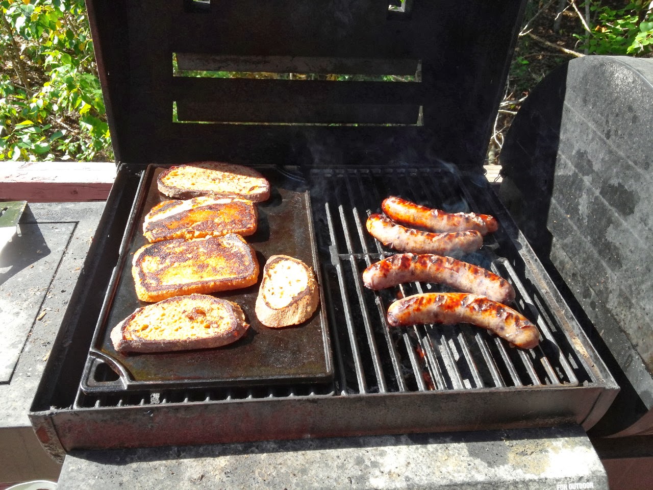 Just Plane BBQ French Toast and Sausage On the Grill