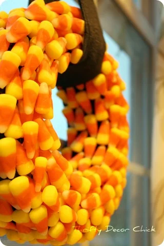 DIY candy corn wreath