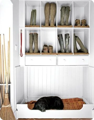 dog bed shoe storage