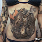 rabbit - Stomach Tattoos Designs