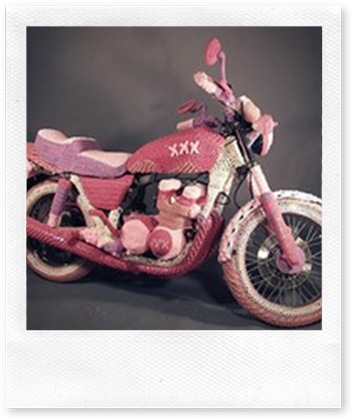 pink knit motorcycle