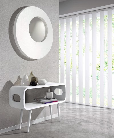 recibidor colección Curve. Diseño de inspiración vintage con espejo modelo Luna