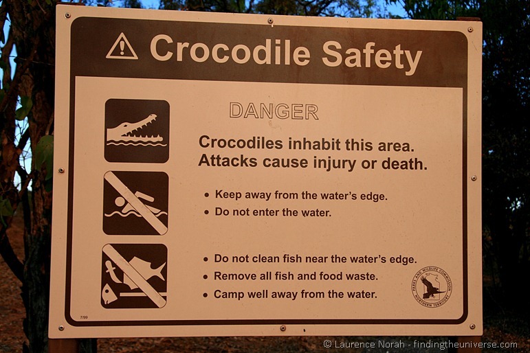Warnung vor dem Krokodil