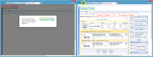 Before and after with Enterprise Mode IE