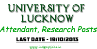 University of Lucknow Recruitment 2013