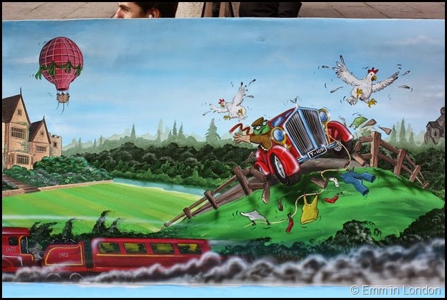 The Wind in the Willows book bench detail