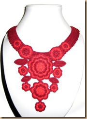 crochet necklace red