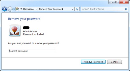 Menghapus password di Windows 7