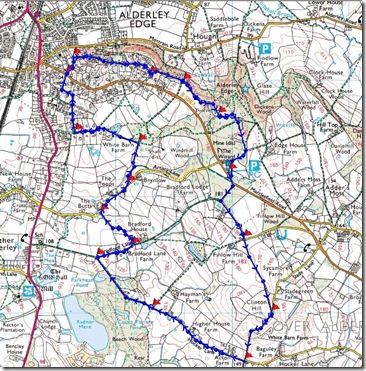 Alderley 5 mile route