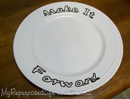 give this plate as a gift with goodies on it thrifted plate as a gift idea