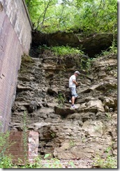 Dan checking out the rocks at Silver Run Tunnel