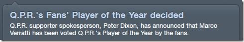 Fans player of the year
