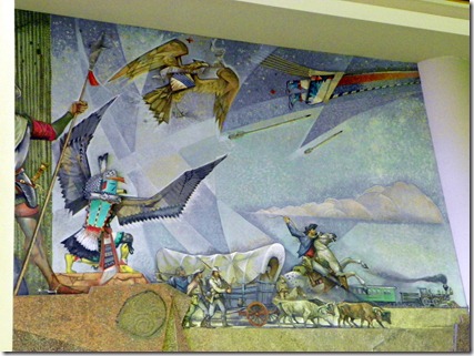In the airport, more art work depicting Arizona history.
