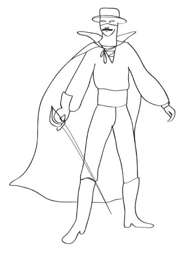 zorro cartoon coloring pages - photo #5