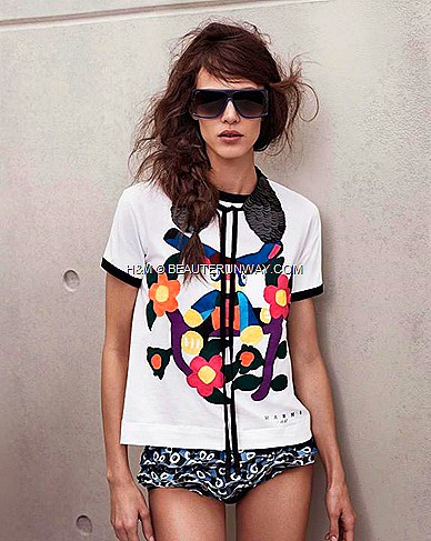 Marni H&M t-shirt, Sequin Black Collar , Swimswear, Sunglasses