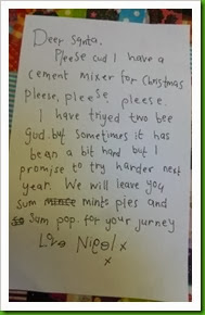 Nigel's letter to Santa