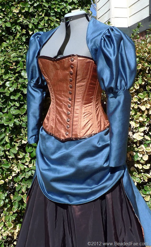 Orange and Teal Steampunk Costume Front
