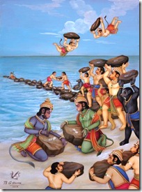 Sugriva and the Vanaras helping Rama