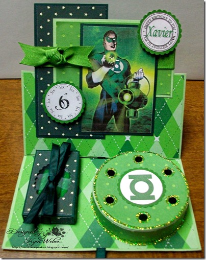 The Green Lantern Birthday Cake Easel Card1