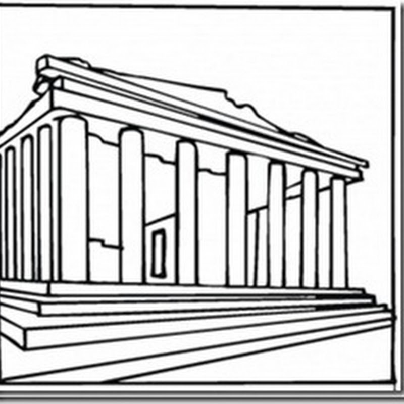 Colorear Acrópolis y diosa de Atenas