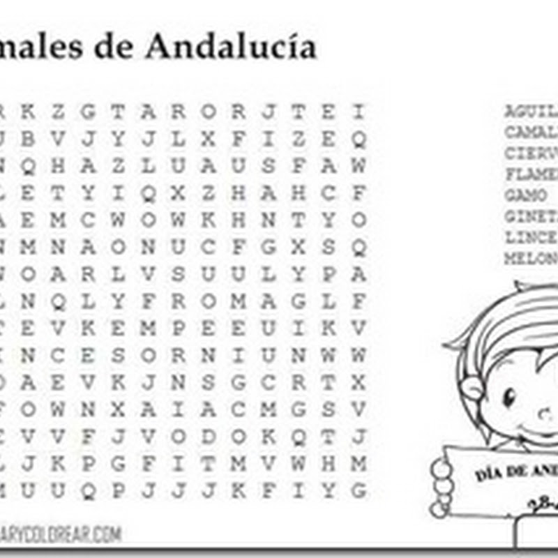 Sopas de letras día de Andalucía