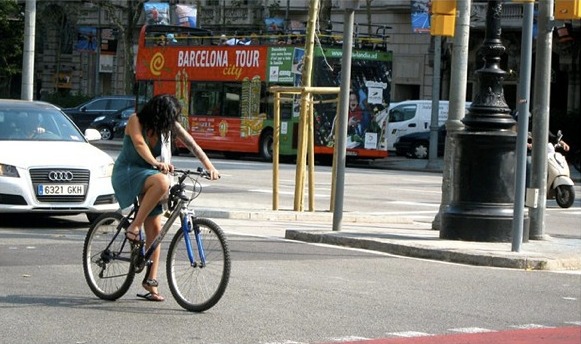 Ciclista em Barcelona