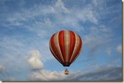 hot air balloon with clouds