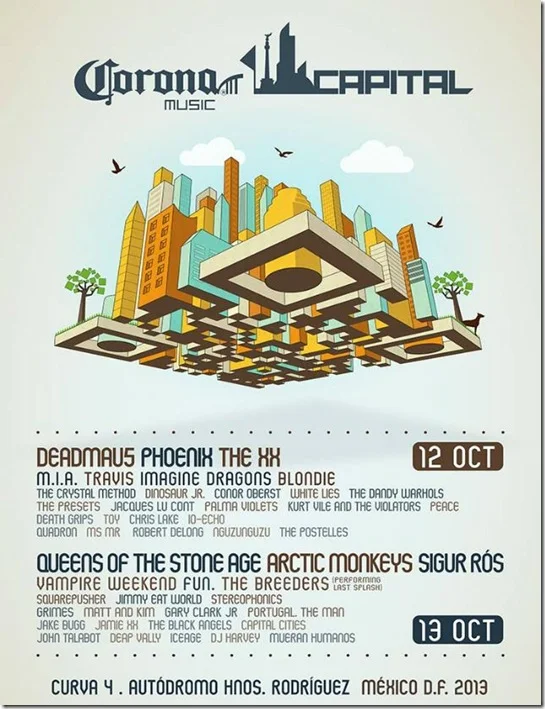 cartel oficial completo corona capital mexico 2013