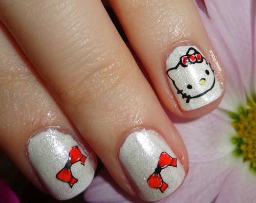 Hello kitty cheap nail art