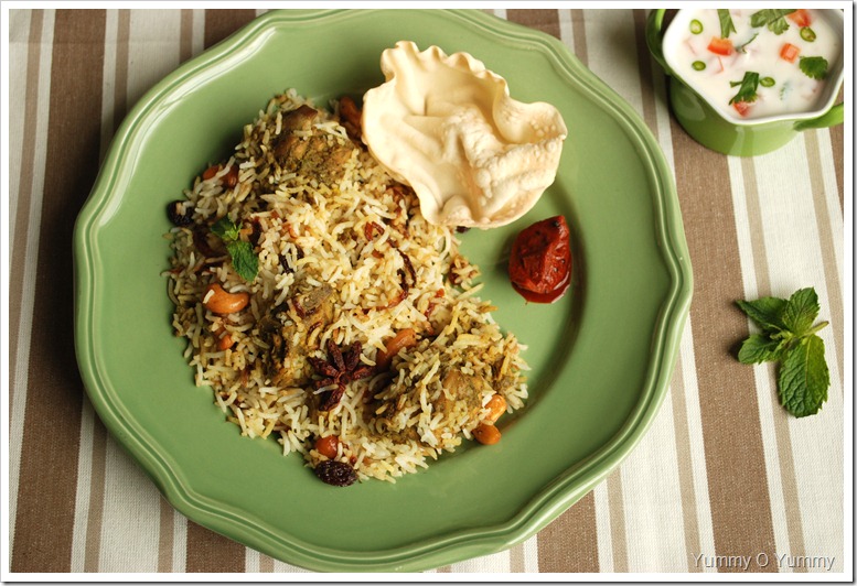 Chicken Biriyani with Mint and Cilantro