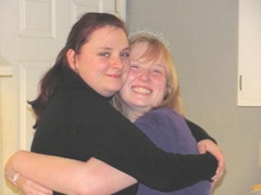 10.25.11 Katie and Jenea hugging 18th birthday 