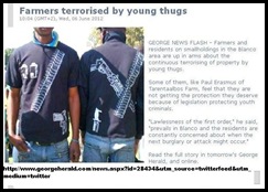 George farmers and smallholders Blanco terrified by constant terror campaign by young black gangs demand SAPS protection JUne62012