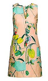 H&M Conscious 2012 Collection SPRING flora leaf print dress pale pink lyocell eco green substainability