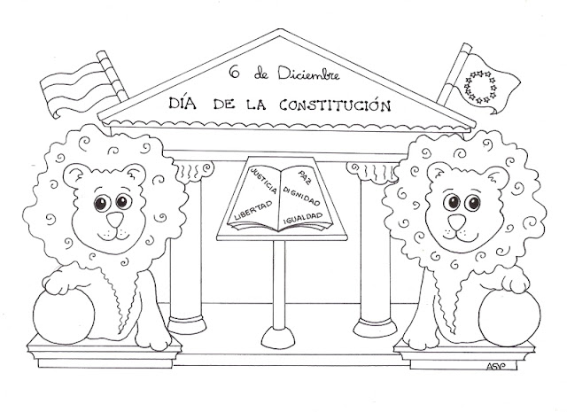COLOREAR DIA DE LA CONSTITUCION PARA NIÑOS DIA DE LA CONSTITUCION