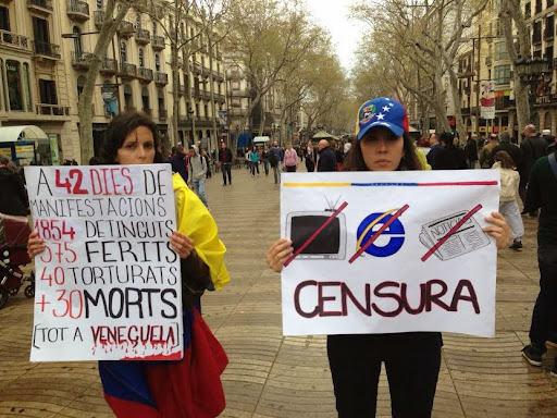 Venezolanos de Barcelona vuelven a protestar contra Maduro