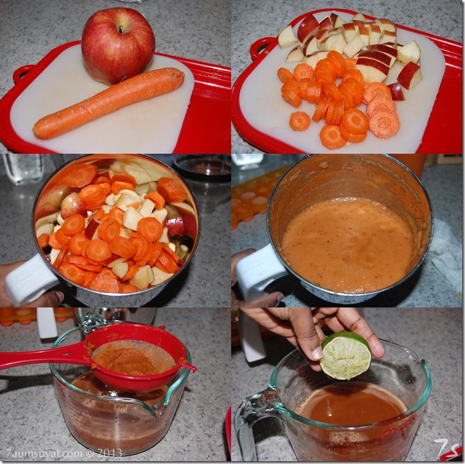 Carrot apple juice process