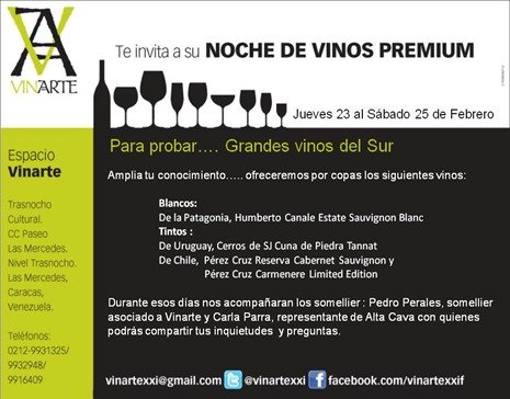Noche de Vinos Premium Febrero 2012