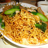 Cantonese chow mein noodles at Chinatown, Toronto in Toronto, Canada 