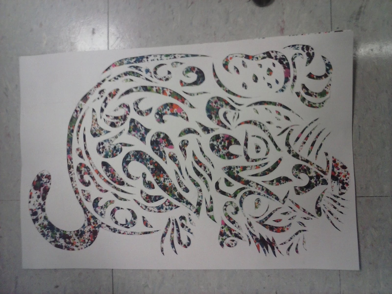 Yozlynn's Artwork Stencil crayon project