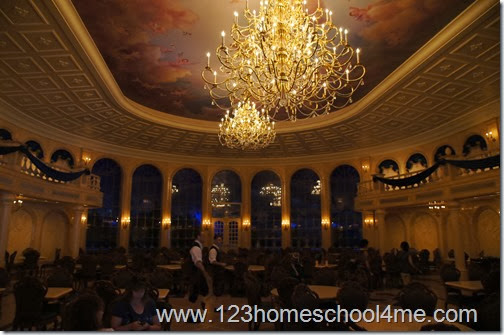 The elegant Ballroom Dining Room at Be Our Guest Restaurant The elegant Ballroom Dining Room at Be Our Guest Restaurant