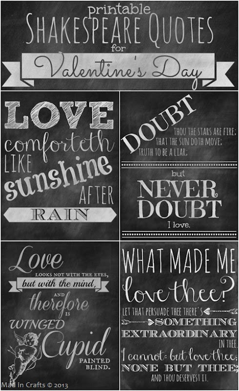 Printable Shakespeare Quotes for Valentine's Day