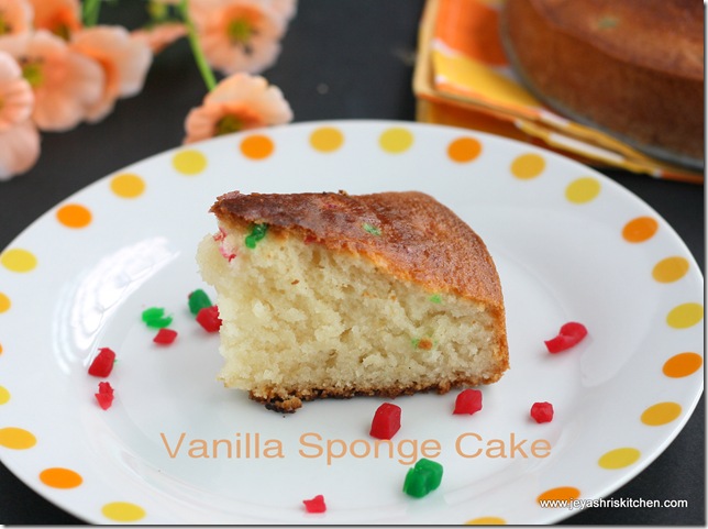 Eggless vanilla cake