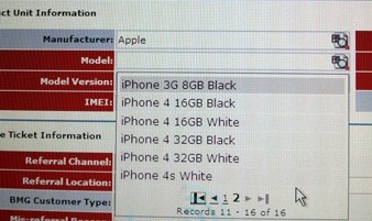 截圖中可以看出，AT&T 內部的庫存系統似乎已經登錄一台 iPhone4S