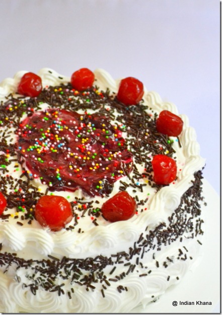 Singapore Easy black forest cake recipe with cream frosting